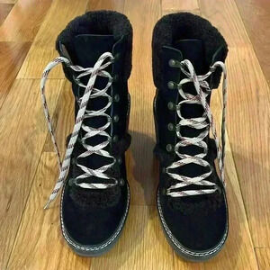 See By Chloe Women's Suede Shearling Trim Ankle Boots Size 41